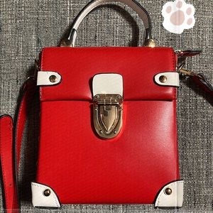 VINTAGE RED SHOULDER/OVERBODY BAG (COQUETTE: KFASHION: RETRO)
